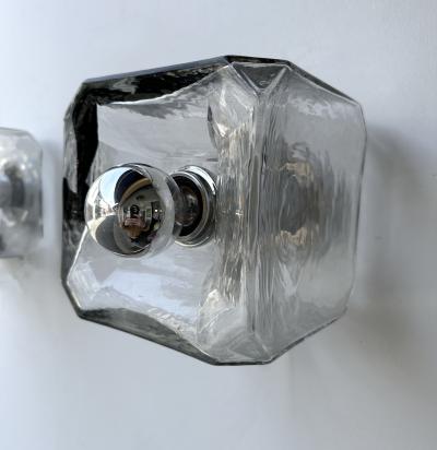  Vistosi Sconce Murano Glass Cube by Vistosi Italy 1970s