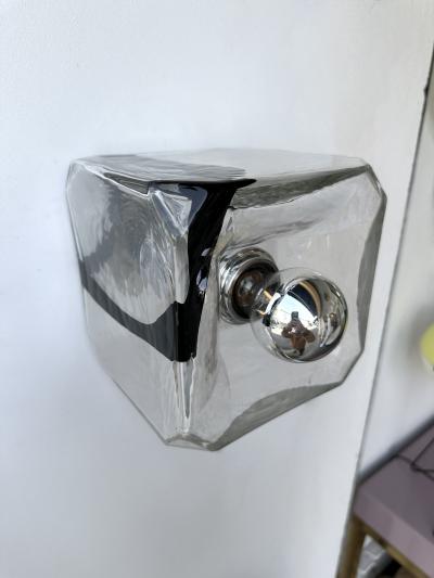  Vistosi Sconce Murano Glass Cube by Vistosi Italy 1970s