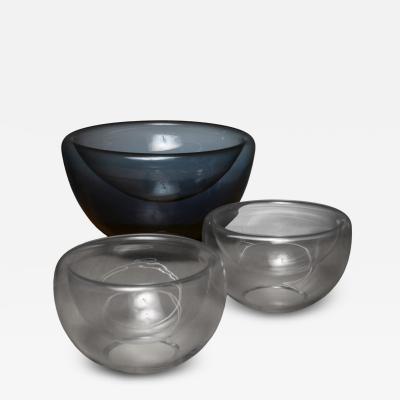  Vistosi Set of Three 70s Vistosi Glass Bowls