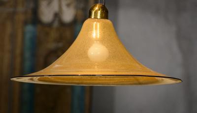  Vistosi Vetreria Vistosi Lentichie Golden Fume Glass Lamp