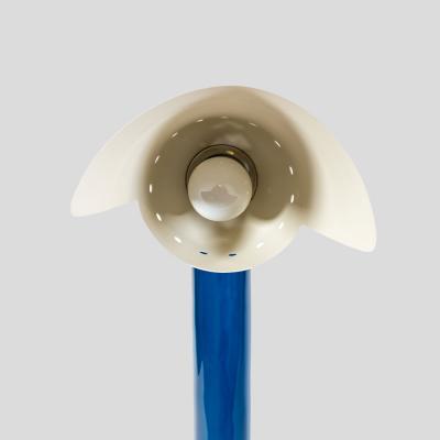  Vistosi Vintage Murano blue glass and brass shade table lamp