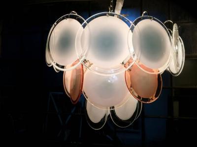  Vistosi Vistosi Disc Murano Chandelier 1970s