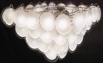  Vistosi Vistosi Disc Murano Chandelier 1970s