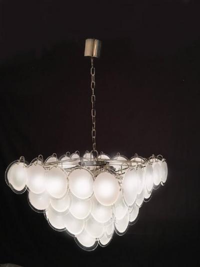  Vistosi Vistosi Disc Murano Chandelier 1970s