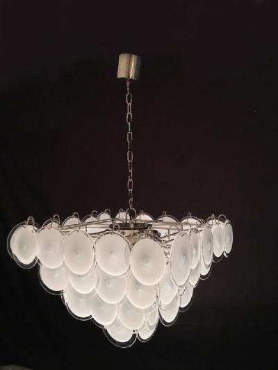  Vistosi Vistosi Disc Murano Chandelier 1970s