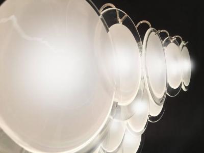  Vistosi Vistosi Disc Murano Chandelier 1970s