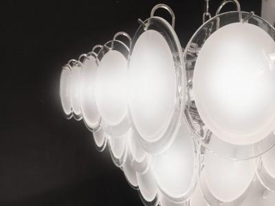  Vistosi Vistosi Disc Murano Chandelier 1970s