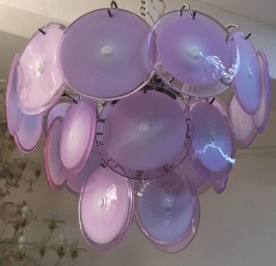  Vistosi Vistosi Disc Murano Chandelier 1970s