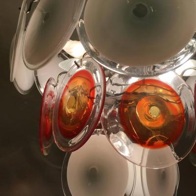  Vistosi Vistosi Disc Murano Chandelier 1970s