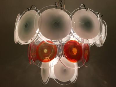  Vistosi Vistosi Disc Murano Chandelier 1970s