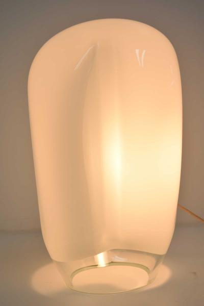  Vistosi Vistosi Large Balloon Form White Glass Table Lamp