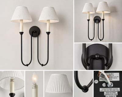 Visual Comfort Company Amber Lewis Ingela Double Sconce by Visual Comfort with Shades