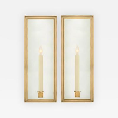  Visual Comfort Company Chapman for Visual Comfort Lund Solid Brass Mirrored Light Sconces a Pair