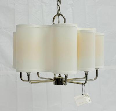  Visual Comfort Company Marian Jamieson Josephine Polished Nickel Silk Shade Chandelier US Made