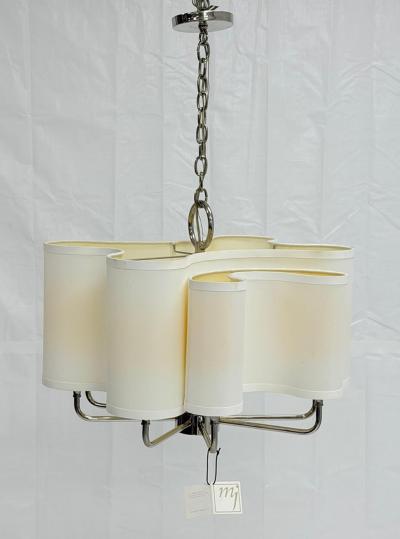  Visual Comfort Company Marian Jamieson Josephine Polished Nickel Silk Shade Chandelier US Made