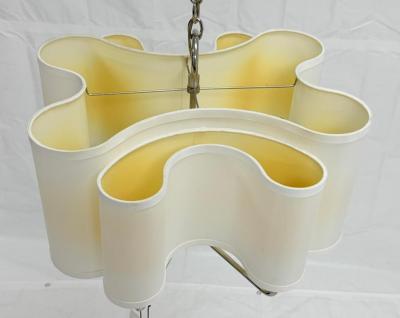  Visual Comfort Company Marian Jamieson Josephine Polished Nickel Silk Shade Chandelier US Made