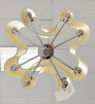 Visual Comfort Company Marian Jamieson Josephine Polished Nickel Silk Shade Chandelier US Made