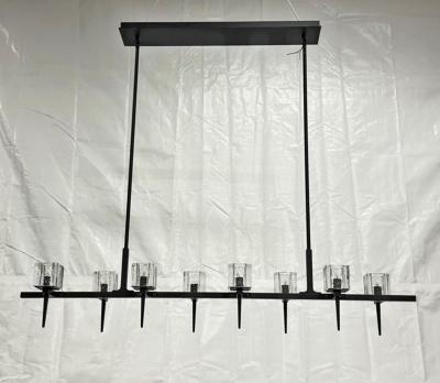  Visual Comfort Company Marian Jamieson Kellen Chandelier Blackened Steel Murano Glass Style Shades