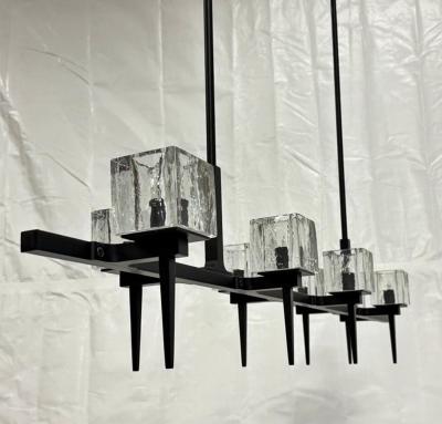  Visual Comfort Company Marian Jamieson Kellen Chandelier Blackened Steel Murano Glass Style Shades