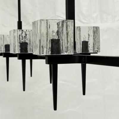 Visual Comfort Company Marian Jamieson Kellen Chandelier Blackened Steel Murano Glass Style Shades