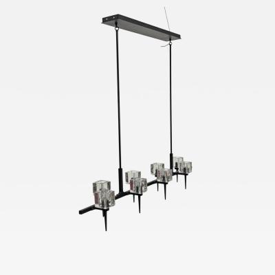 Visual Comfort Company Marian Jamieson Kellen Chandelier Blackened Steel Murano Glass Style Shades