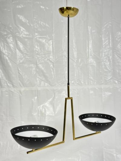  Visual Comfort Company Marian Jamieson Libra Sculptural Chandelier Brass White and Black Finish