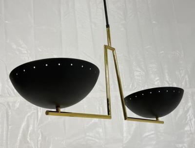  Visual Comfort Company Marian Jamieson Libra Sculptural Chandelier Brass White and Black Finish