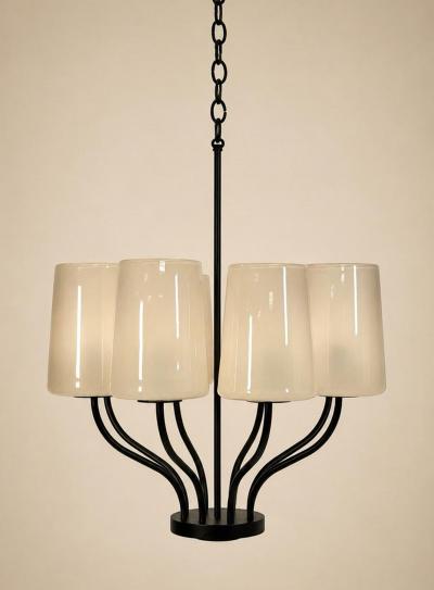  Visual Comfort Company Marian Jamieson Lolo Art Glass Bronze Chandelier American Made Lighting