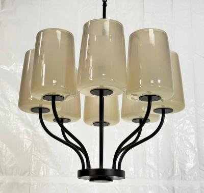  Visual Comfort Company Marian Jamieson Lolo Art Glass Bronze Chandelier American Made Lighting