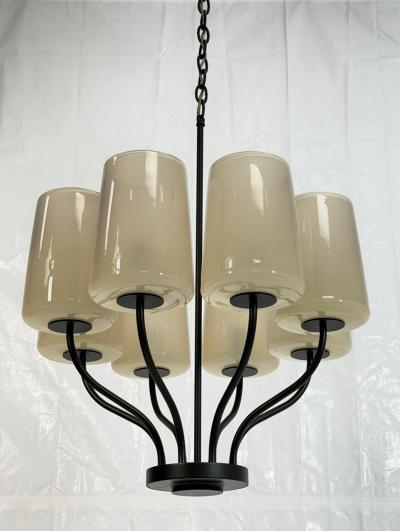  Visual Comfort Company Marian Jamieson Lolo Art Glass Bronze Chandelier American Made Lighting