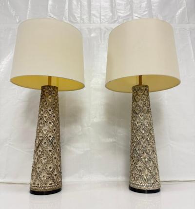 Visual Comfort Company Marian Jamieson Marina Gold Wood Brass Table Lamps Pair