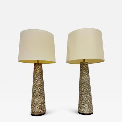  Visual Comfort Company Marian Jamieson Marina Gold Wood Brass Table Lamps Pair