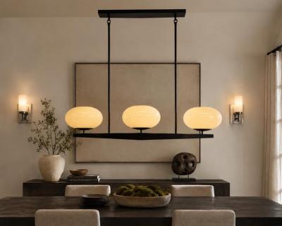 Visual Comfort Company Marian Jamieson Spyglass Chandelier Antique Brass Shell White Glass