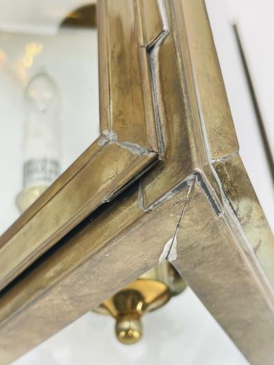  Visual Comfort Company Pair of 1970s American Solid Brass Glass Lantern Pendant Sconces