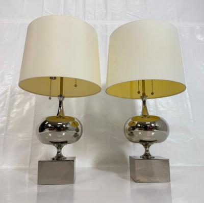  Visual Comfort Company Pair of Marian Jamieson Paris Polished Nickel Table Lamps American Lighting