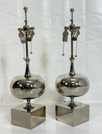  Visual Comfort Company Pair of Marian Jamieson Paris Polished Nickel Table Lamps American Lighting