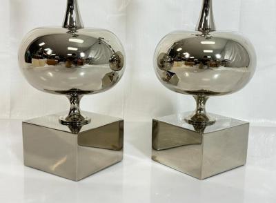  Visual Comfort Company Pair of Marian Jamieson Paris Polished Nickel Table Lamps American Lighting