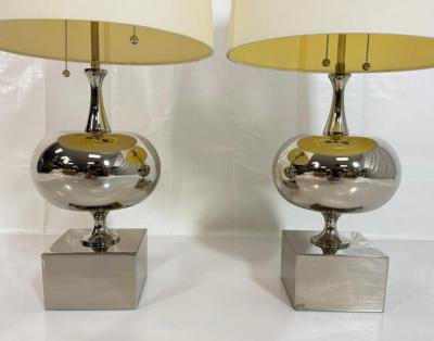  Visual Comfort Company Pair of Marian Jamieson Paris Polished Nickel Table Lamps American Lighting