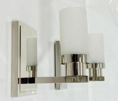  Visual Comfort Company Pair of Marian Jamieson Six of One Nickel Wall Sconces with Frosted Glass