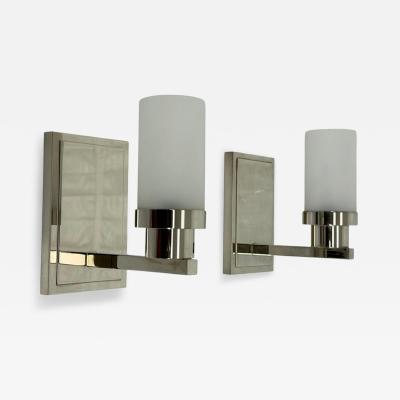  Visual Comfort Company Pair of Marian Jamieson Six of One Nickel Wall Sconces with Frosted Glass