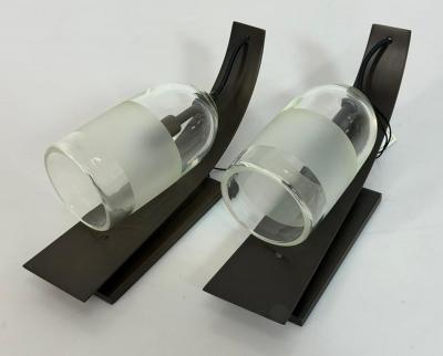  Visual Comfort Company Pair of Mateo Wall Sconces by Marian Jamieson in Bronze Smoked Glass
