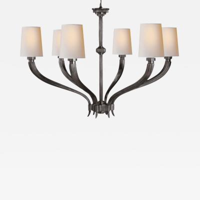  Visual Comfort Company Ruhlmann 6 Light 35 Inch Antique Pewter Chandelier Ceiling Light