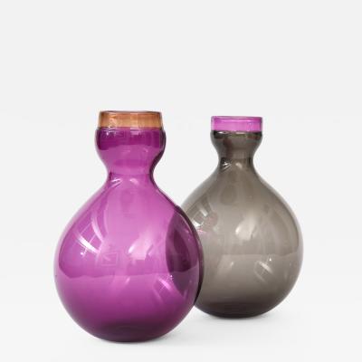  Vitreluxe Pair of Bulb Vases