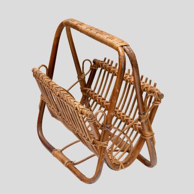  Vivai del Sud 1960s Italian bamboo magazine rack