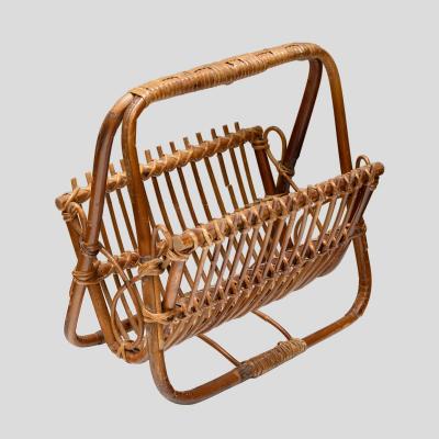  Vivai del Sud 1960s Italian bamboo magazine rack
