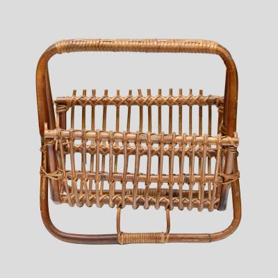  Vivai del Sud 1960s Italian bamboo magazine rack