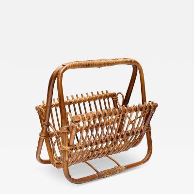  Vivai del Sud 1960s Italian bamboo magazine rack