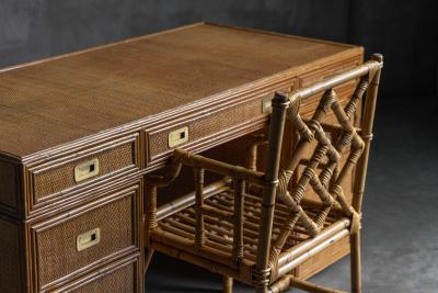  Vivai del Sud Bamboo Desk by Vivai Del Sud Italy 1970s