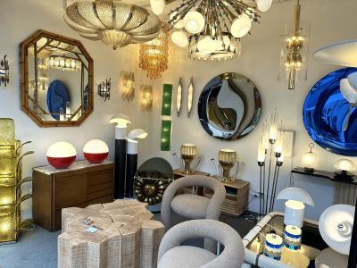  Vivai del Sud Bamboo Octogonal Beaded Mirror by Vivai Del Sud Italy 1970s