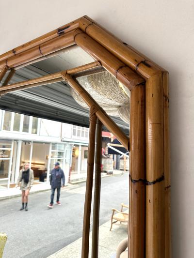  Vivai del Sud Bamboo Octogonal Beaded Mirror by Vivai Del Sud Italy 1970s